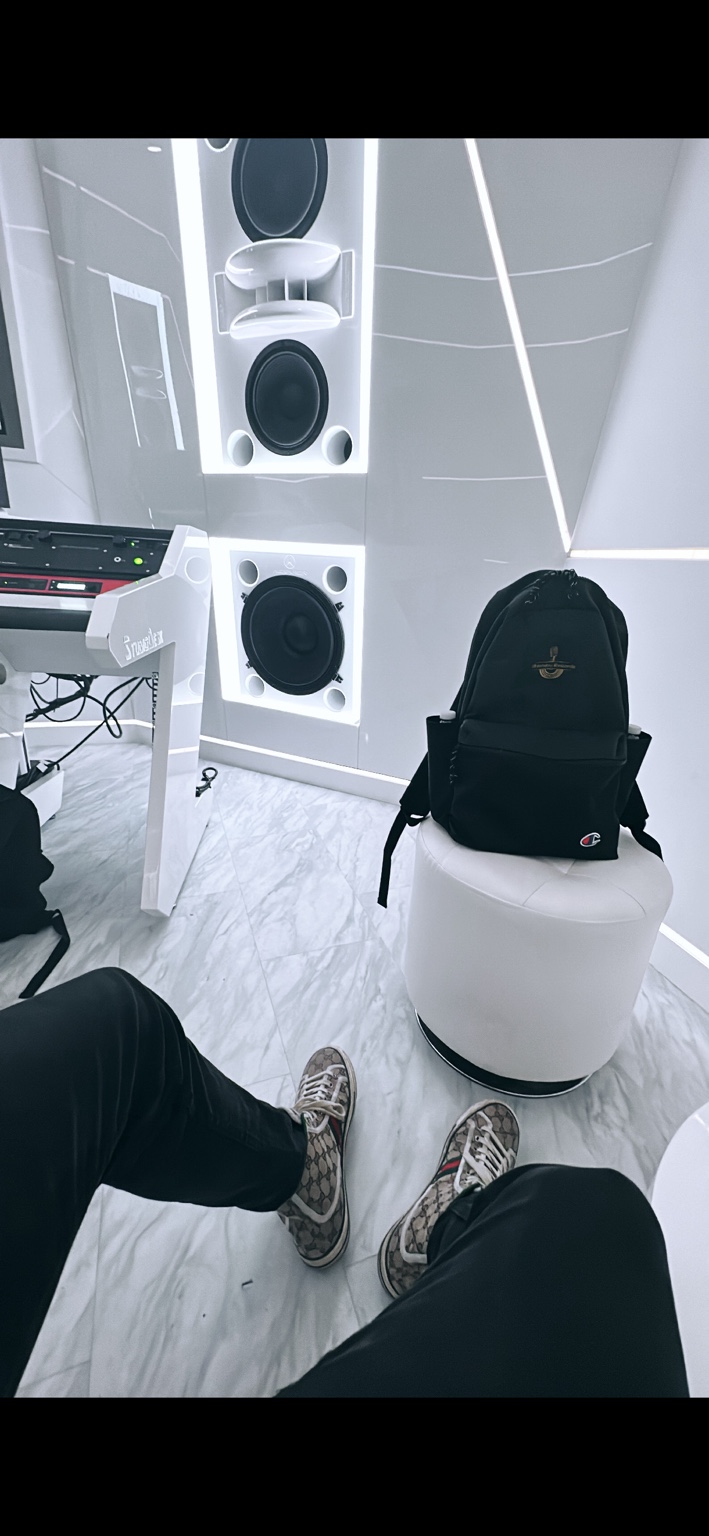 Rakan Ayyoub in the white studio